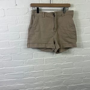 Everlane Women's Casual Chino Shorts High Rise Flat Front Beige Size 10